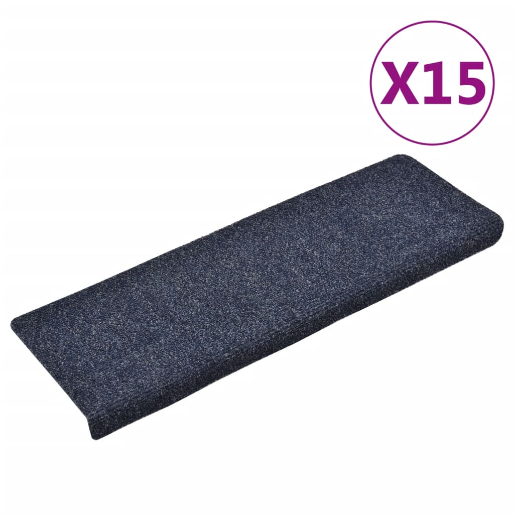 Vidaxl trapmatten 15 st 65x21x4 cm naaldvilt blauw