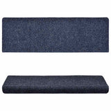 Vidaxl trapmatten zelfklevend 15 stuks 65x21x4 cm blauw rechthoekige rand