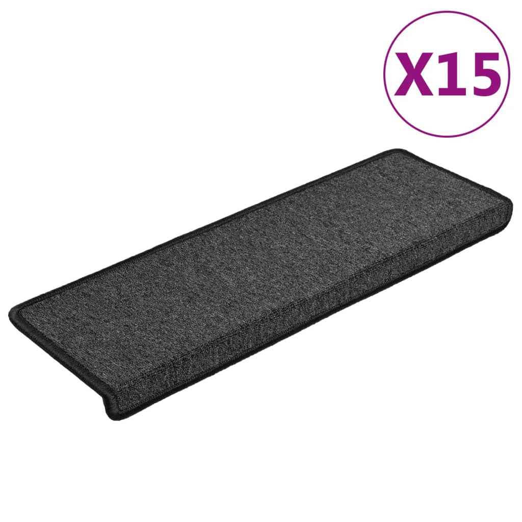 Vidaxl trapmatten 15 st 65x21x4 cm antraciet