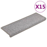 Vidaxl trapmatten 15 st 65x21x4 cm lichtgrijs