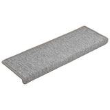 Vidaxl trapmatten 15 st 65x21x4 cm lichtgrijs met rechthoekige rand