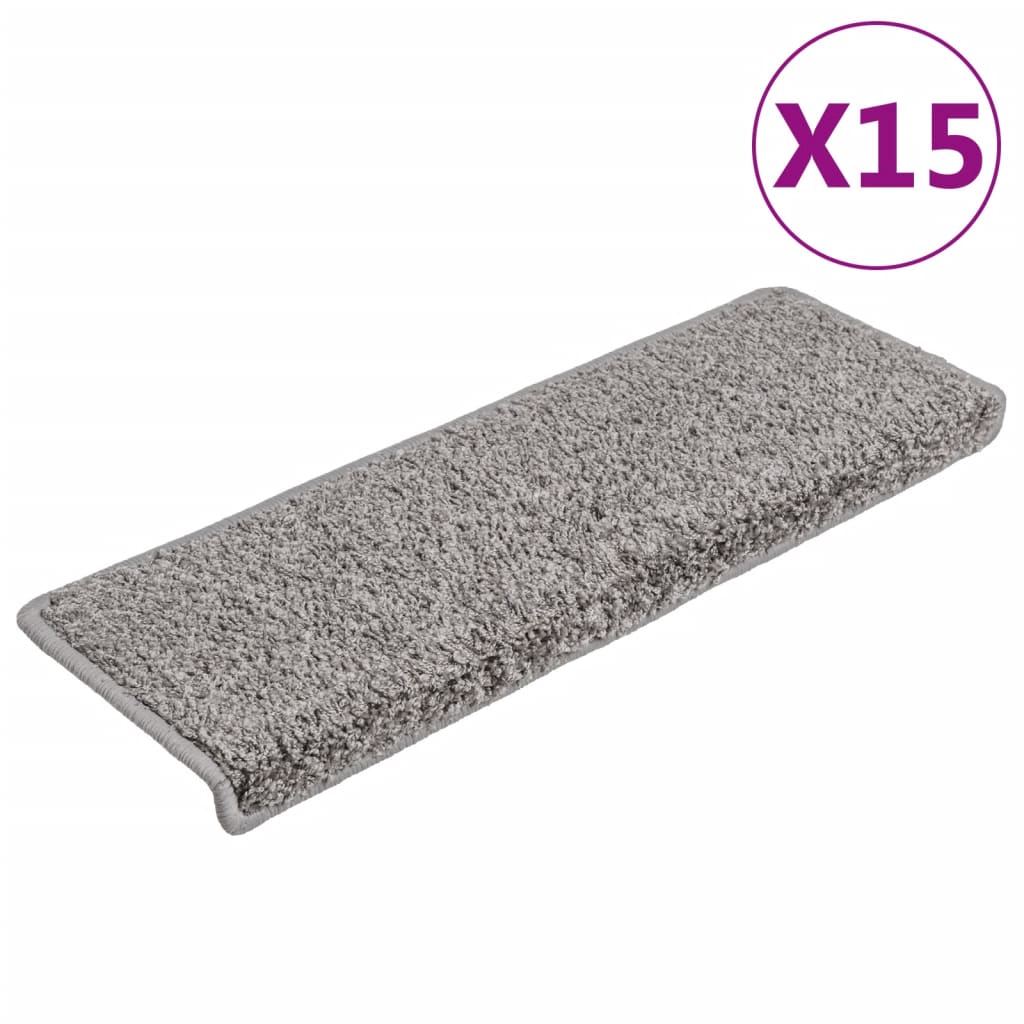 Vidaxl trapmatten 15 st 65x21x4 cm grijs