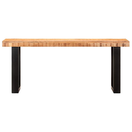 Vidaxl bankje 110 cm massief ruw mangohout en staal