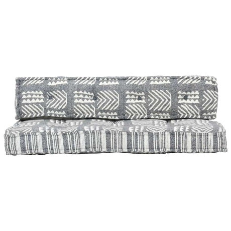 Vidaxl bankkussen pallet stof patchwork grijs