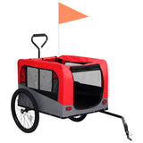 Vidaxl fietstrailer en hondenwagen 2-in-1 rood en grijs