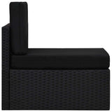 Vidaxl middenbank sectioneel poly rattan zwart