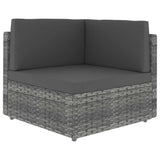 Vidaxl hoekbank sectioneel poly rattan grijs