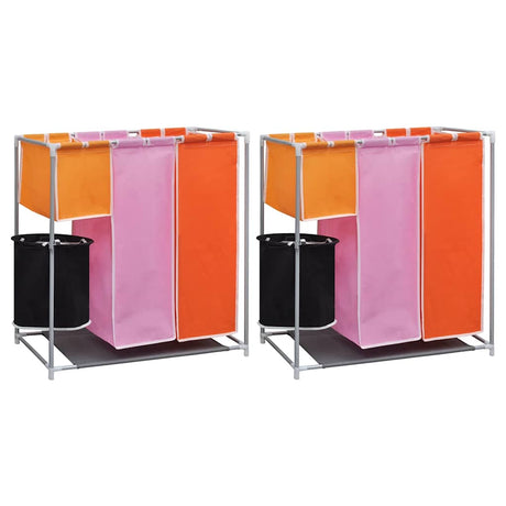 Vidaxl 3-delige wassorteerders 2 st met wasmand