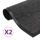 Vidaxl droogloopmatten 2 st rechthoekig getuft 120x180 cm antraciet