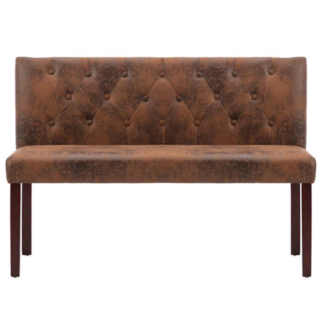 Vidaxl bankje 120 cm kunstsuède bruin