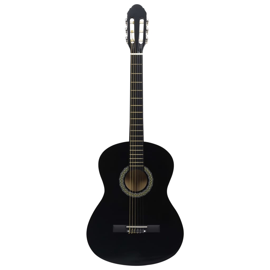 Vidaxl gitaar klassiek beginner 4 4 39 lindenhout zwart