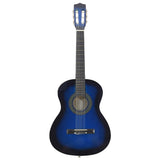 Vidaxl 8-delige gitaarset klassiek beginner 3 4 36 blauw