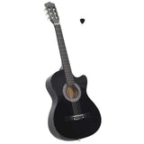 Vidaxl gitaar cutaway met 6 snaren western klassiek 38 zwart