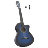 Vidaxl gitaar cutaway met equalizer 6 snaren western klassiek blauw