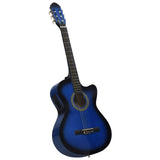 Vidaxl gitaar cutaway met equalizer 6 snaren western klassiek blauw