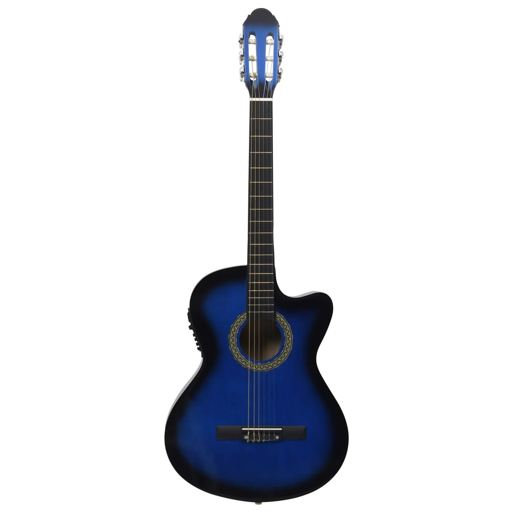 Vidaxl gitaar cutaway met equalizer 6 snaren western klassiek blauw