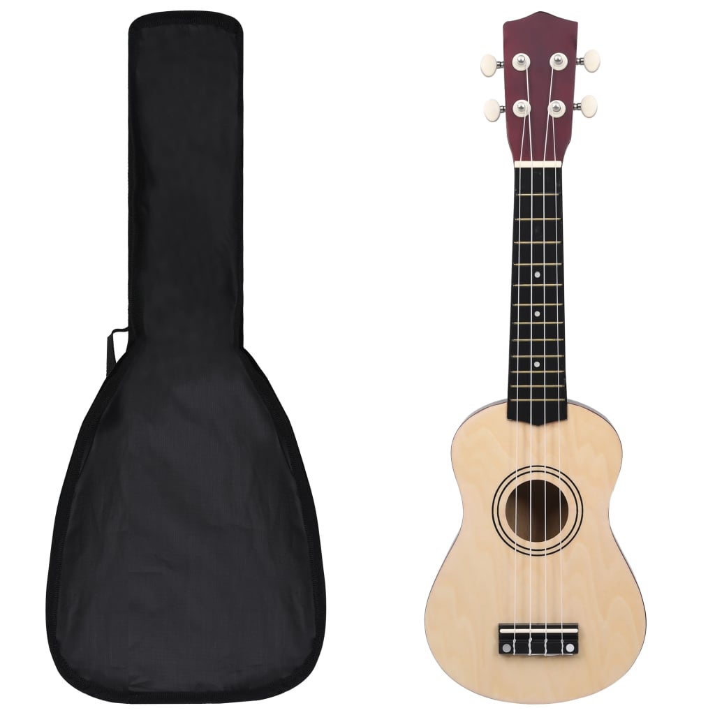 Vidaxl ukuleleset met tas voor kinderen sopraan 21'' lichthoutkleurig