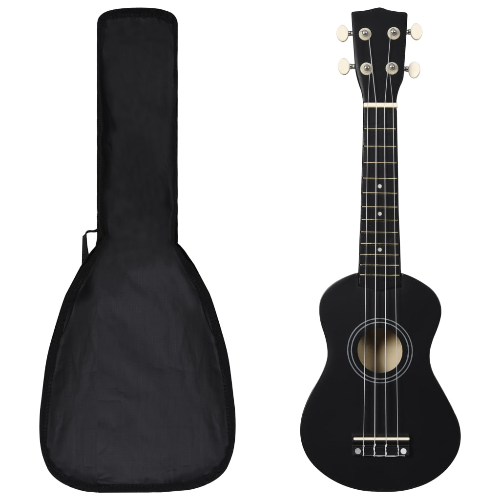 VidaXL Ukuleleset met tas voor kinderen sopraan 21'' zwart