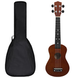 Vidaxl ukuleleset met tas voor kinderen sopraan 23'' donkerhoutkleurig