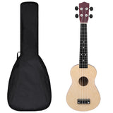 VidaXL Ukuleleset met tas voor kinderen sopraan 23'' lichthoutkleurig