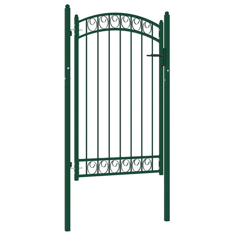 Vidaxl poort met gebogen bovenkant 100x150 cm staal groen