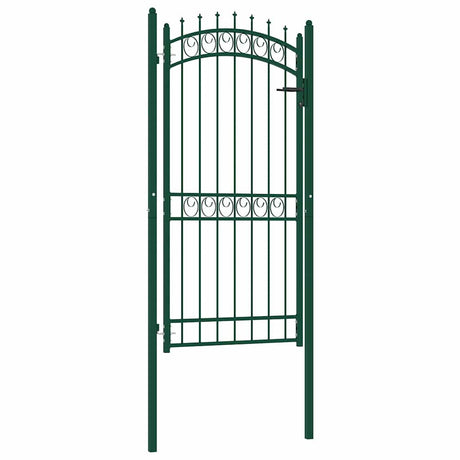 Vidaxl poort met speerpunten 100x200 cm staal groen