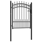 Vidaxl poort met speerpunten 100x125 cm staal zwart