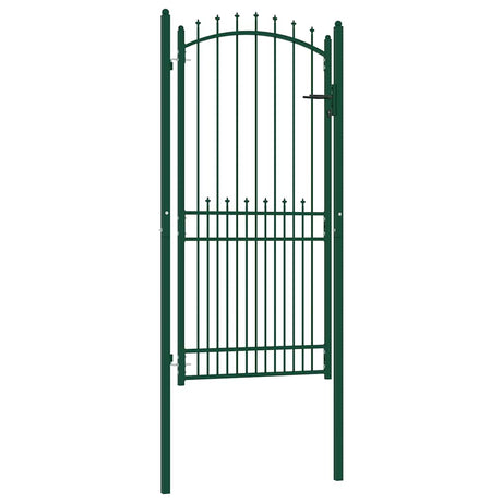 Vidaxl poort met speerpunten 100x200 cm staal groen