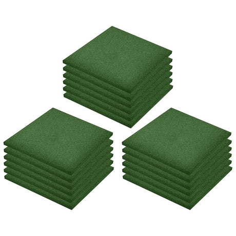 VidaXL Valtegels 18 st 50x50x3 cm rubber groen