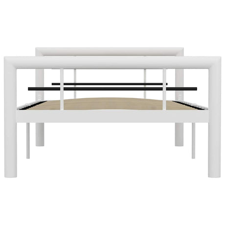 Vidaxl bedframe metaal wit en zwart 90x200 cm