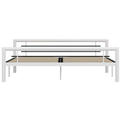 Vidaxl bedframe metaal wit en zwart 180x200 cm