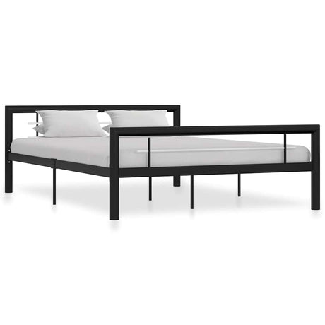 Vidaxl bedframe metaal zwart en wit 120x200 cm