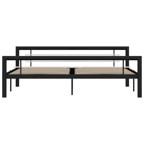 Vidaxl bedframe metaal zwart en wit 180x200 cm
