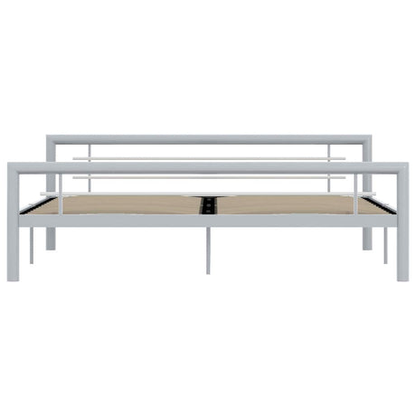 Vidaxl bedframe metaal grijs en wit 180x200 cm