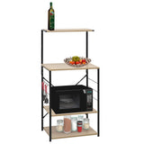 Vidaxl magnetronkast 60x39,6x123 cm bewerkt hout zwart en eikenkleurig