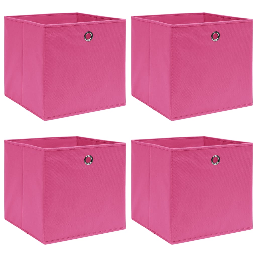 Vidaxl opbergboxen 4 st 32x32x32 cm stof roze