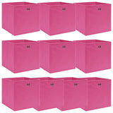 Vidaxl opbergboxen 10 st 32x32x32 cm stof roze