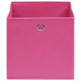 Vidaxl opbergboxen 10 st 32x32x32 cm stof roze