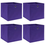 Vidaxl opbergboxen 4 st 32x32x32 cm stof paars