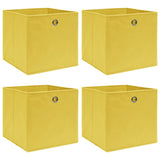 Vidaxl opbergboxen 4 st 32x32x32 cm stof geel