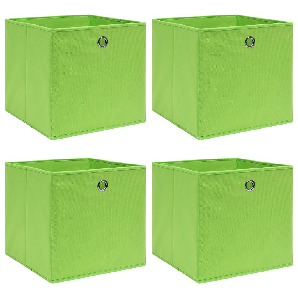 Vidaxl opbergboxen 4 st 32x32x32 cm stof groen