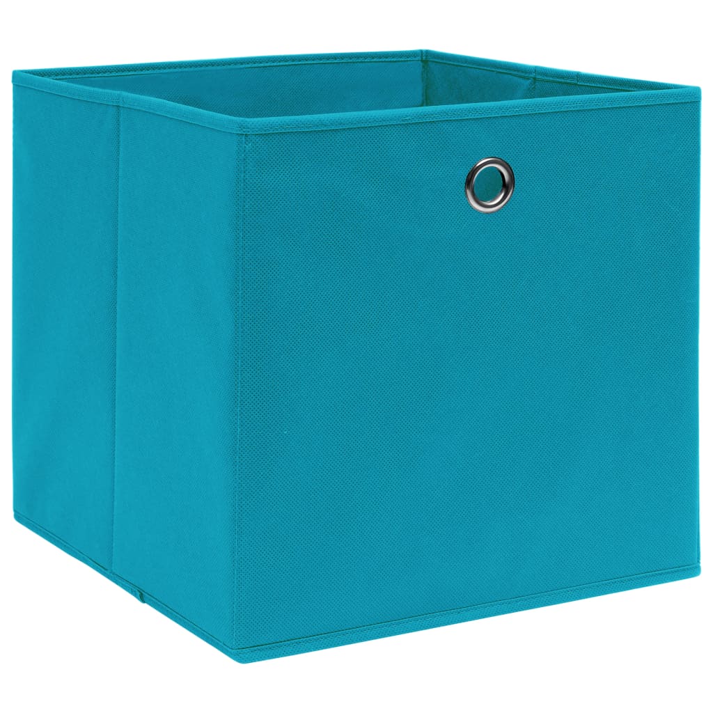 Vidaxl opbergboxen 10 st 32x32x32 cm stof babyblauw