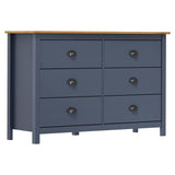 Vidaxl dressoir hill 125x40x80 cm massief grenenhout grijs
