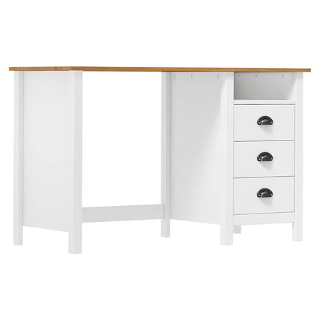 Vidaxl bureau hill 3 lades 120x50x74 cm massief grenenhout