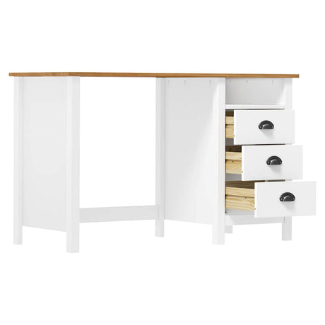 Vidaxl bureau hill 3 lades 120x50x74 cm massief grenenhout