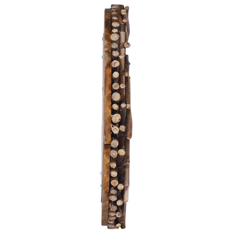 Vidaxl wandspiegel rond 60 cm teakhout