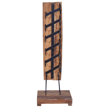 Vidaxl wijnrek voor 6 flessen 35x35x100 cm massief teakhout