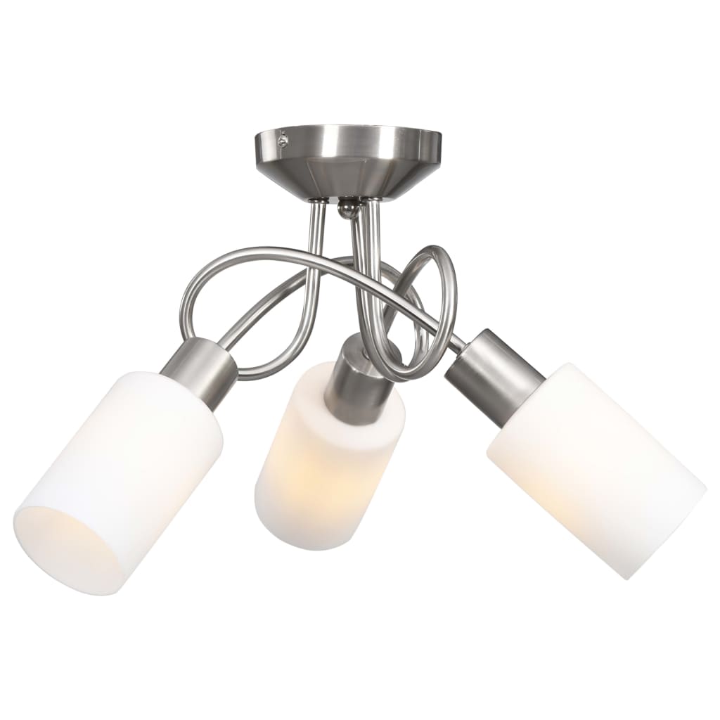 Vidaxl plafondlamp met keramieke cilindervormige kappen 3xe14 wit