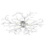 Vidaxl plafondlamp met acryl kristallen bladarmen voor 5xe14 wit