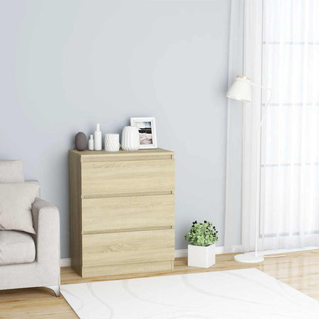 Vidaxl dressoir 60x35x76 cm bewerkt hout sonoma eikenkleurig